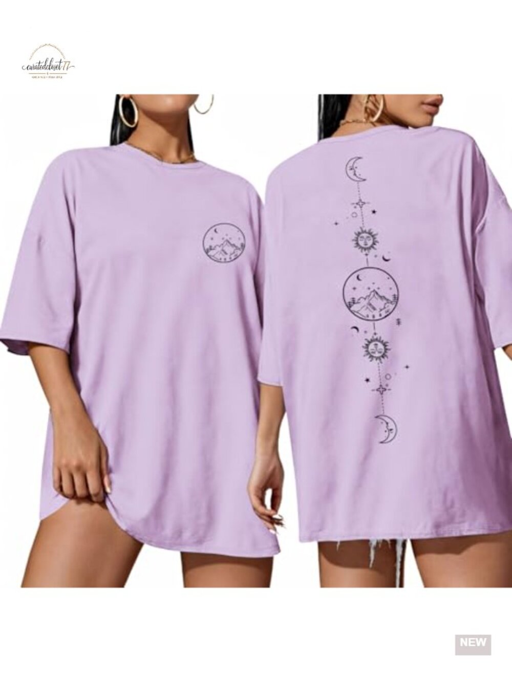 Women's Oversized Graphic T-Shirt Crew Neck Casual Summer Tee Soft Loose Fit